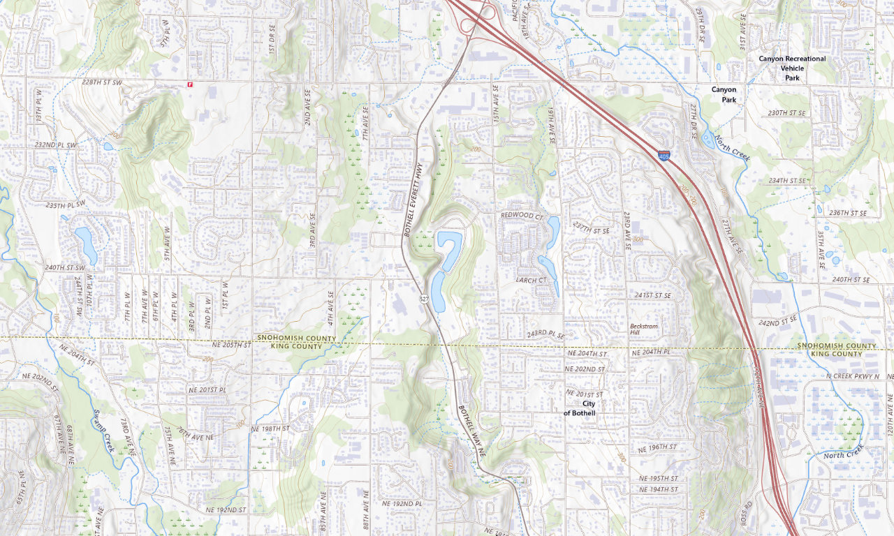 Topographic map around Lake Pleasant RV Park